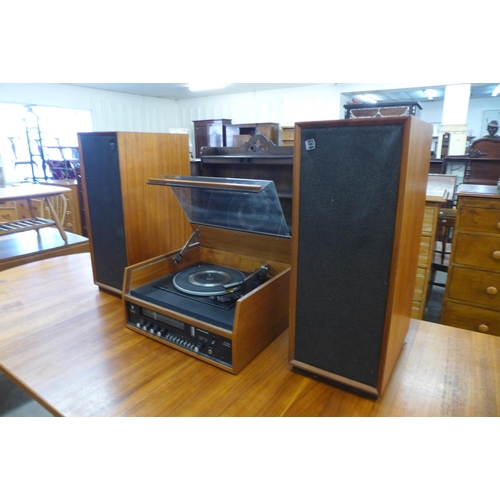 84 - A Dynatron teak stereo and speakers, with Garrard SP 25 MKIII turntable