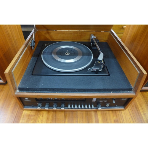 84 - A Dynatron teak stereo and speakers, with Garrard SP 25 MKIII turntable