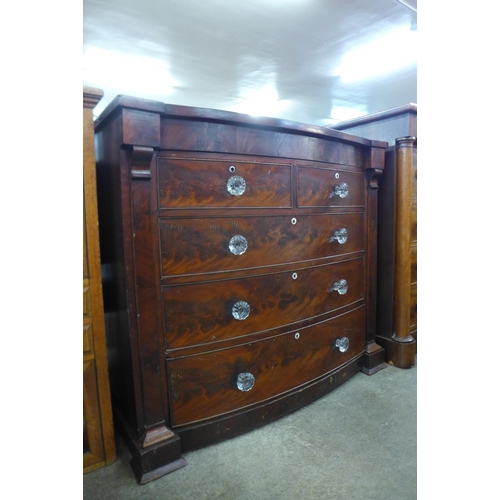 98 - A Victorian mahogany bow front chest of drawers