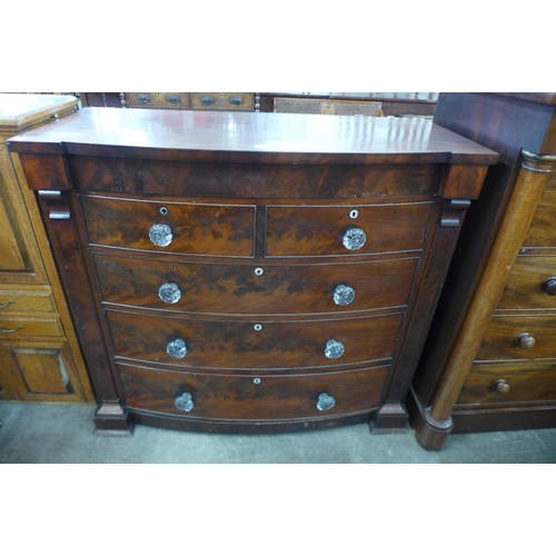 98 - A Victorian mahogany bow front chest of drawers