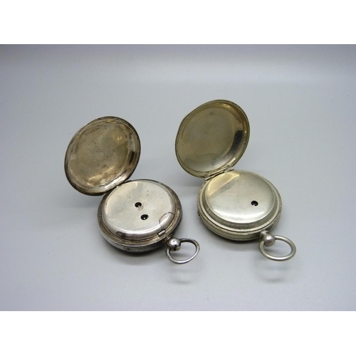 1044 - A silver pocket watch and one other pocket watch