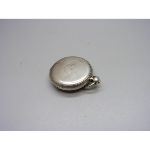 1045 - A fine silver cased pocket watch with key