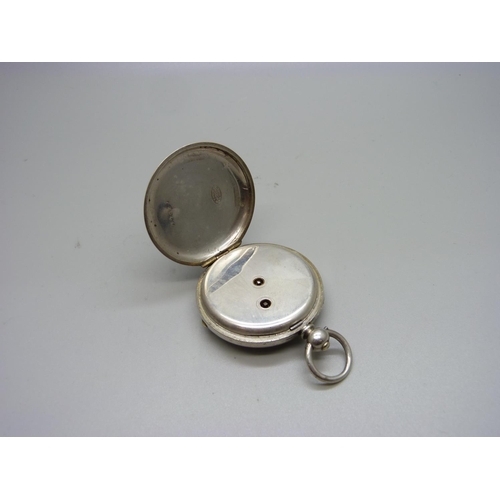 1045 - A fine silver cased pocket watch with key