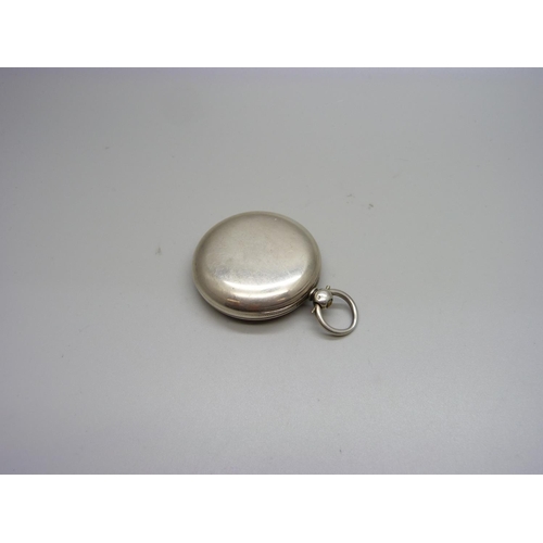 1046 - A silver hunter pocket watch