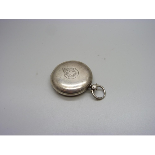 1046 - A silver hunter pocket watch