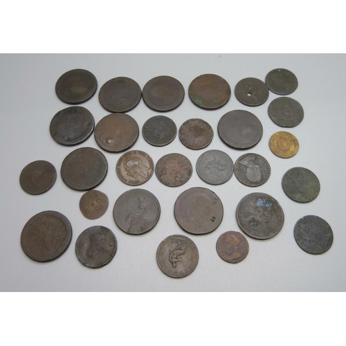 1057 - A collection of Georgian and later coins