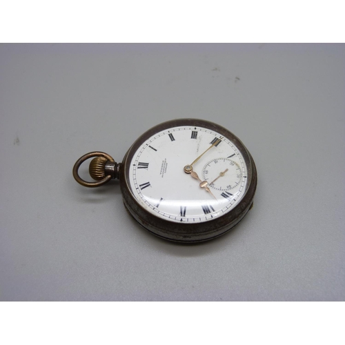 1073 - A pocket watch, Omega cased and dial marked Wm. Kibble, London