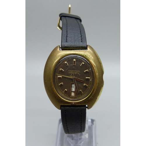 1075 - A gentleman's Hamilton wristwatch, lacking crown