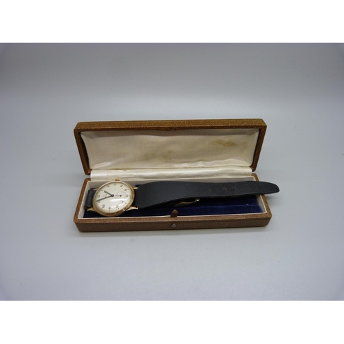 1078 - A 9ct gold Tudor Rolex wristwatch, London Transport related inscription,