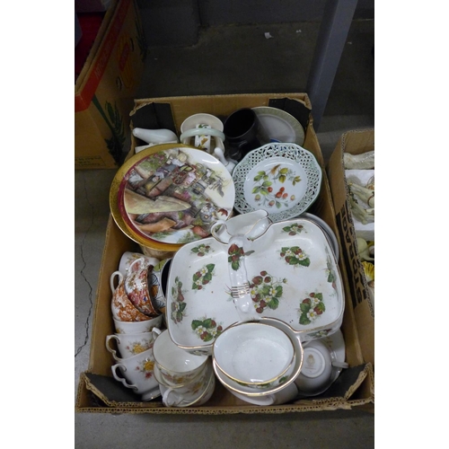 1172 - Four boxes of assorted china including character jugs, Royal Doulton, Beswick and other named cerami... 