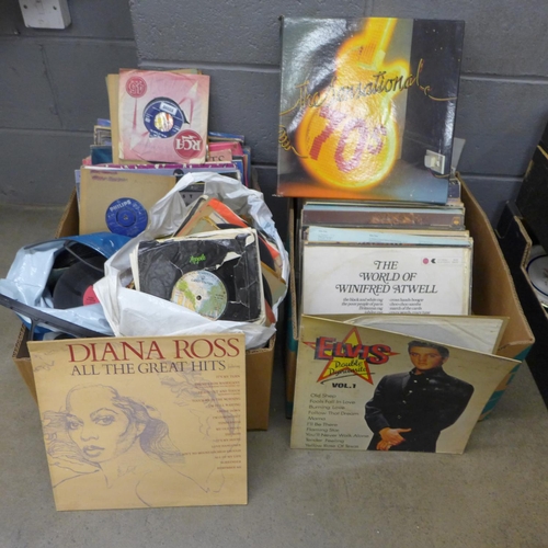 1174 - Two boxes of LP records and 7