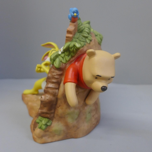 602 - Three Winnie The Pooh figures; Stuck In A Sticky Situation, Thanks For Being A Caring Sort of Bear a... 