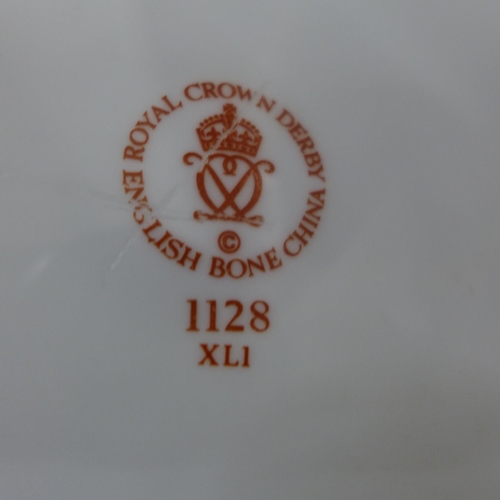 605 - Six Royal Crown Derby 1128 pattern side plates, seconds