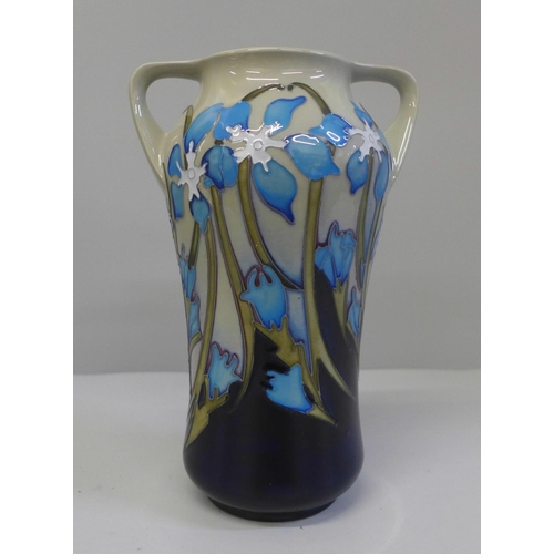 611 - A Moorcroft Gentian vase, 37/100, Kerry Goodwin designer, 2012, 18cm