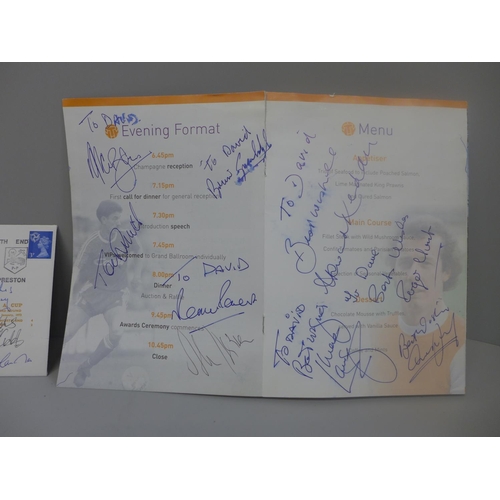 624 - Football; A Preston North End first day cover signed by Nobby Stiles, Alan Ball, Tom Finney, Bobby C... 