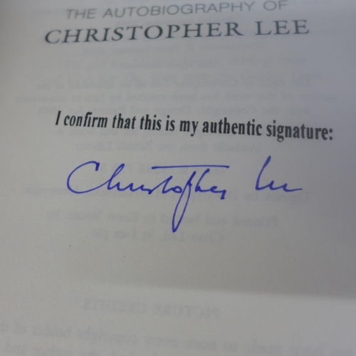 635 - A Christopher Lee signed autobiography, Lord of Misrule