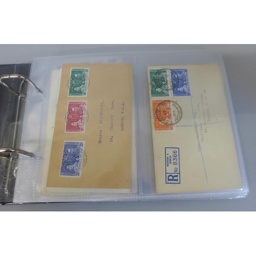 653 - Stamps; King George VI Commonwealth postal history in album (44)