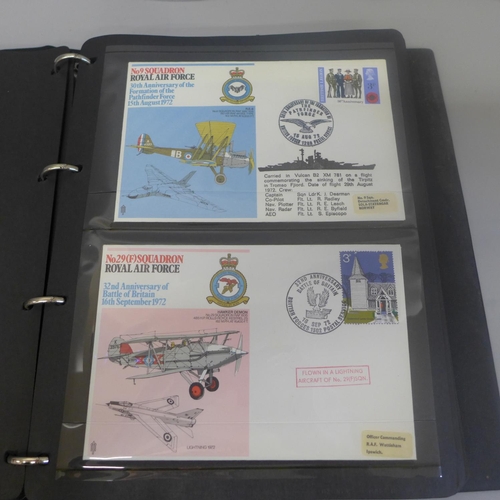 673 - Stamps; an album of RAF flight covers, Squadron series, many signed (43)