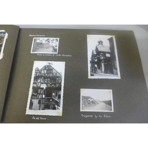 703 - A 1935 album of photographs Rhine river cruise, with itinerary, and other areas toured, Cologne, Bon... 