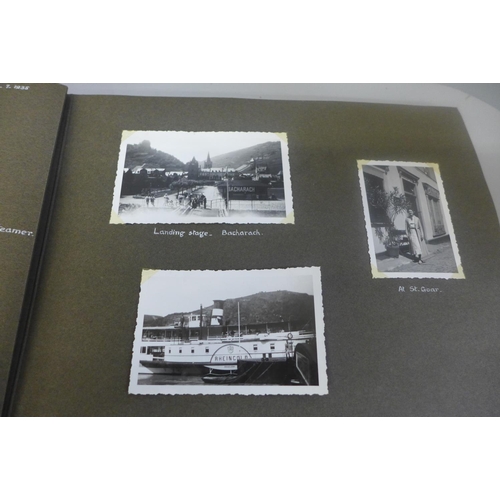 703 - A 1935 album of photographs Rhine river cruise, with itinerary, and other areas toured, Cologne, Bon... 