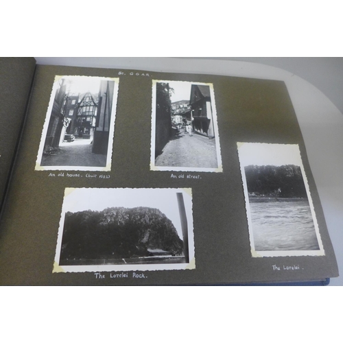 703 - A 1935 album of photographs Rhine river cruise, with itinerary, and other areas toured, Cologne, Bon... 