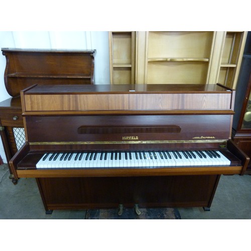 72 - An East German Hupfeld Mndell Carmen teak upright overstrung piano