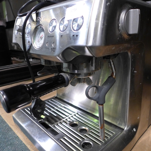 3016 - Sage Pump Coffee Machine , Original RRP £449.99 + vat (282-504)  * This lot is subject to vat