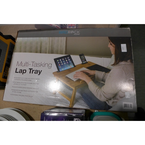 3043 - Lap Tray With Drawer  - wooden lap tray (282-403)  * This lot is subject to vat