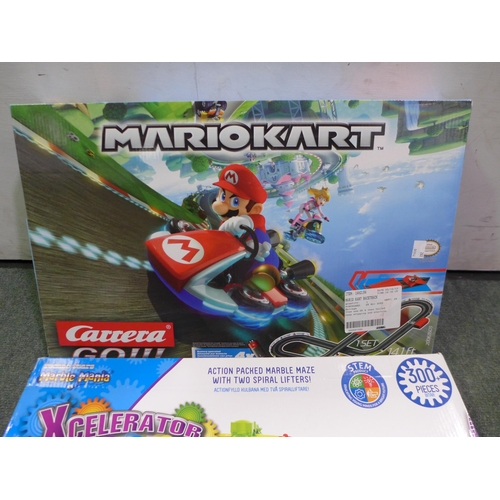 3054 - Techno Gears Marble Mania - Xceleratot set and Mario Kart Racetrack (282-414,415)  * This lot is sub... 