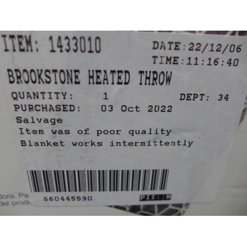 3061 - Brookstone Heated Throw  50 x 60 (282-217)  * This lot is subject to vat