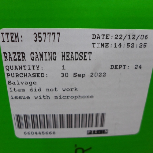 3091 - Razer Gaming Headset     (282-200)  * This lot is subject to vat