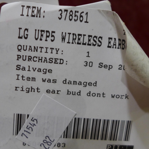 3106 - LG Ufp5 Wireless Earbuds tone-UFP5(282-88)  * This lot is subject to vat