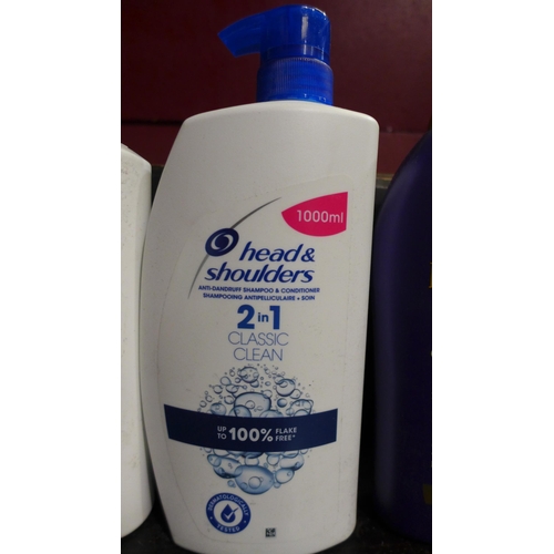 3155 - 6 Bottles of toiletries including 3 bottles of Aveeno body lotion (500ml), 577ml conditioner, 1000ml... 