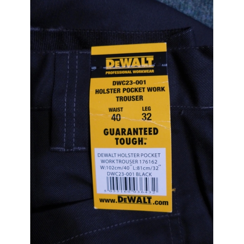 3192 - 5 Pairs of men's DeWalt black work trousers - 40