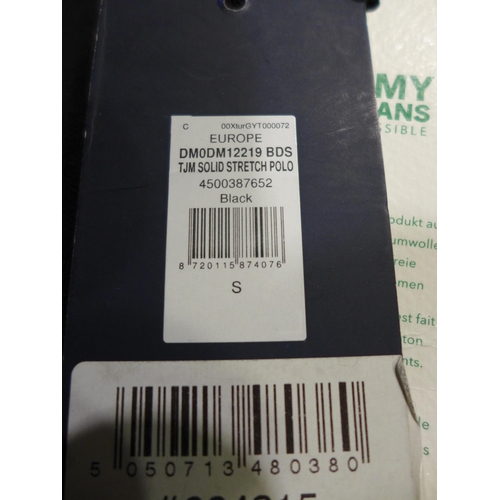 3199 - Bag of men's Tommy Teans - small black polo T-shirts * this lot is subject to VAT