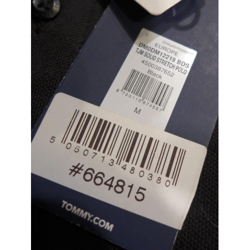 3200 - Bag of men's Tommy Jeans - medium black polo T-shirts * this lot is subject to VAT