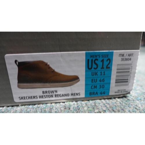 3218 - Pair of men's brown Skechers boots, UK 11 * this lot is subject to VAT