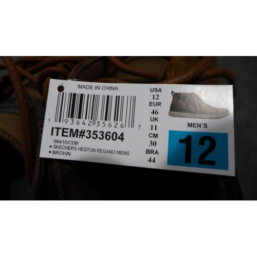 3218 - Pair of men's brown Skechers boots, UK 11 * this lot is subject to VAT