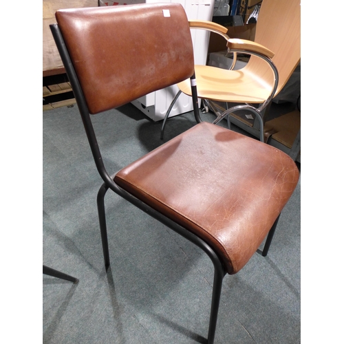 3246 - Brown nubuck industrial style occasional chair