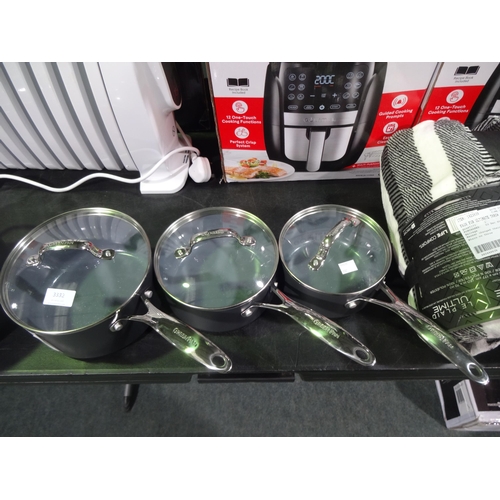 3332 - Greenpan Casserole & Saucepan set (282-662,663)  * This lot is subject to vat