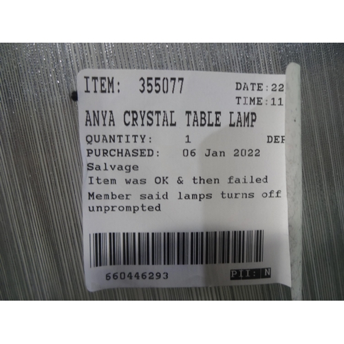 3357 - Anya Crystal Table Lamp  - Lumis lighting(282-383)  * This lot is subject to vat