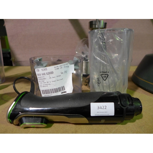 3422 - Braun Hand Blender  - model no MQ9138XI      (282-528)  * This lot is subject to vat