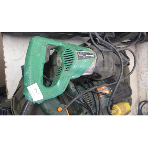 2009 - Pro User 750w/240v and 110v/1000w Hitachi reciprocating saws plus Kombat Military assault backpack