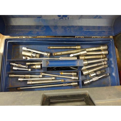 2078 - 2 45cm tool boxes and tool carrier of mixed consumables