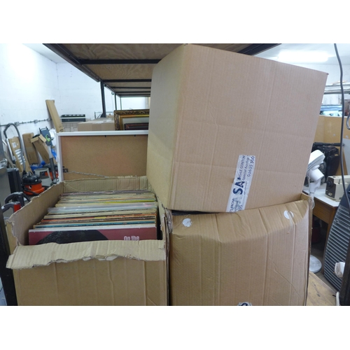 2082 - 3 Boxes of LP's/records, mix of rock and pop, approx. 150 in total includes Diana Ross, Helen Reddy,... 