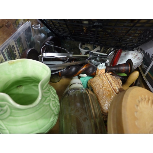 2084 - Approx 40 items mixed lot jugs, vintage bottles, flatware, etc.