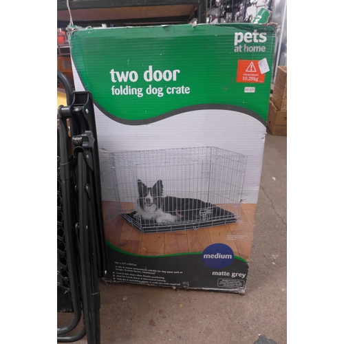 2109 - Large two door steel folding dog crate - new in box