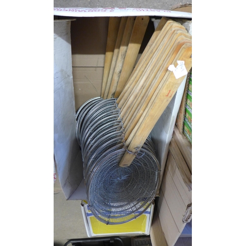 2193 - 15 Wok skimmers/strainers with bamboo handles