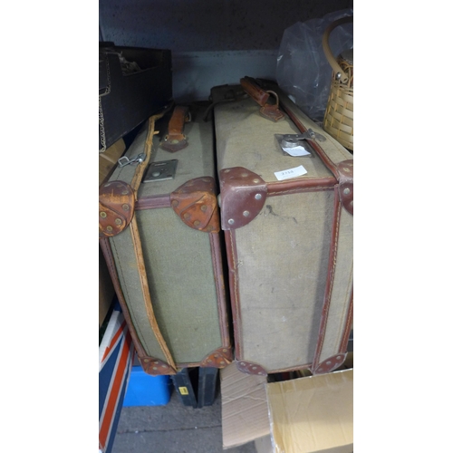 2214 - Two military issue suitcases, one ex Army, one ex Navy, 1960's issue