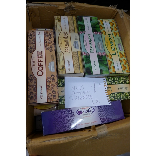 2217 - 37 sealed, unused boxes of incense sticks, approx 100 sticks per box